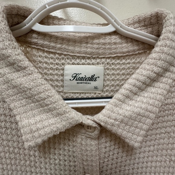 ✨ NWT Kuwalla Tee Waffle knit oversized button shirt XL - Picture 15 of 16
